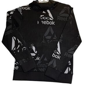 Reebok Classic Pullover Hoodie Men’s Small Black Logo Print NWT